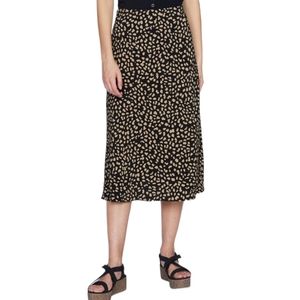 Sanctuary Black Midi Skirt with Beige Dot Print